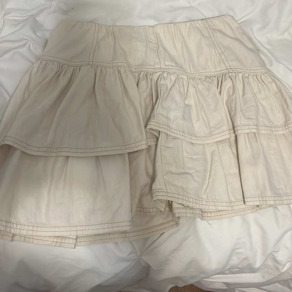 AE American Eagle Beige Skirt with Elastic Waistband and Zipper